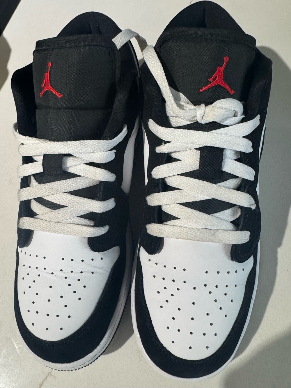 Nike Air Jordan 1’s Low, Black/Grey/White, Size 6.5Y